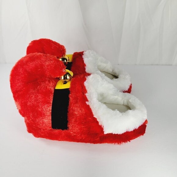 DanDee Kids Red Fuzzy Elf Holiday Slippers Size M 13-1 - Picture 4 of 8